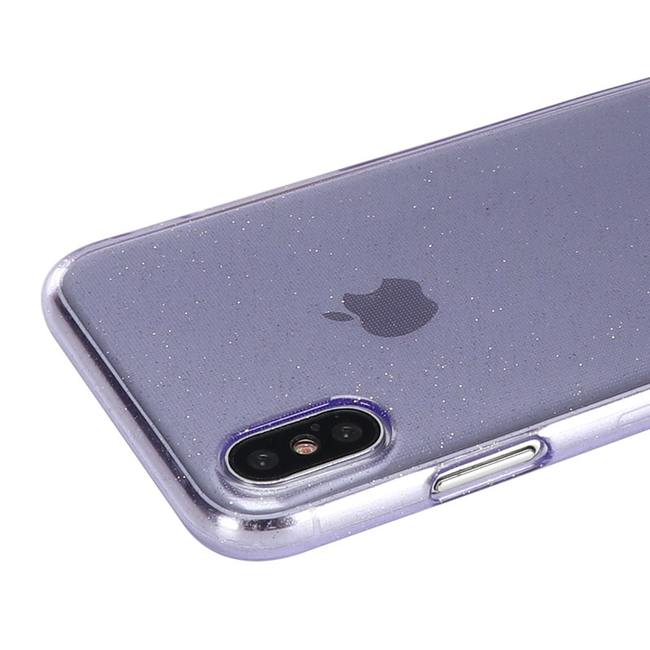 Чехол для Apple iPhone X / Xs гелевый с блестками BOOSTAR фиолетовый - фото2