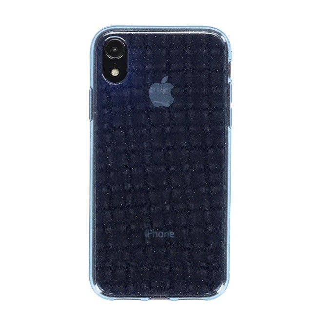 Чехол для Apple iPhone X / Xs гелевый с блестками BOOSTAR голубой - фото3