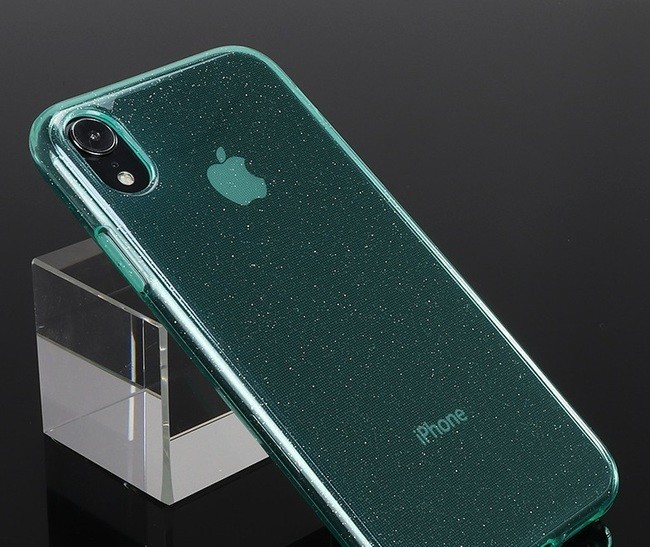 Чехол для Apple iPhone X / Xs гелевый с блестками BOOSTAR зеленый - фото4