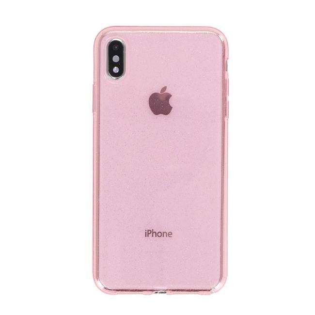Чехол для Apple iPhone X / Xs гелевый с блестками BOOSTAR розовый