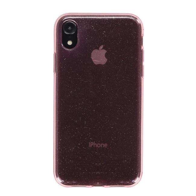 Чехол для Apple iPhone X / Xs гелевый с блестками BOOSTAR розовый - фото3