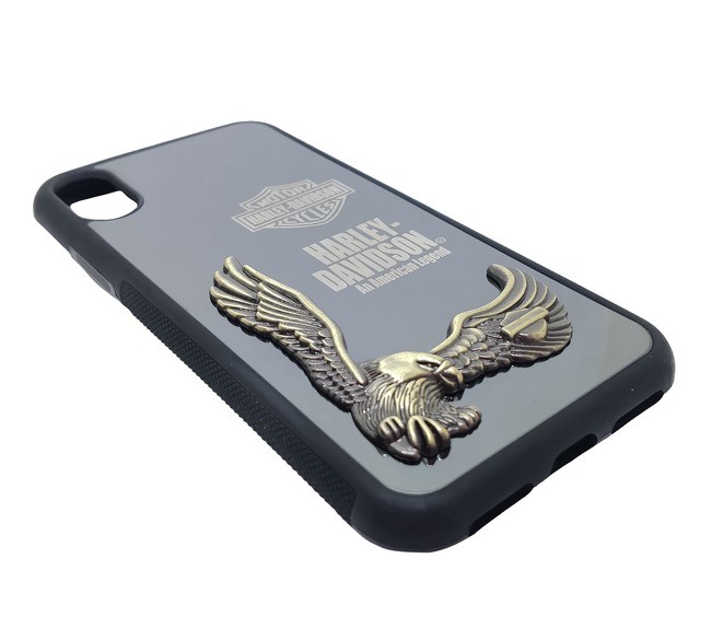 Чехол для Apple iPhone X / Xs гелевый с металлической вставкой Harley Davidson черный - фото3