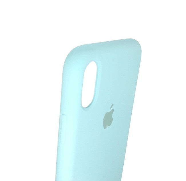 Чехол для Apple iPhone X / Xs силиконовый (закрытый низ) бирюзовый - фото3