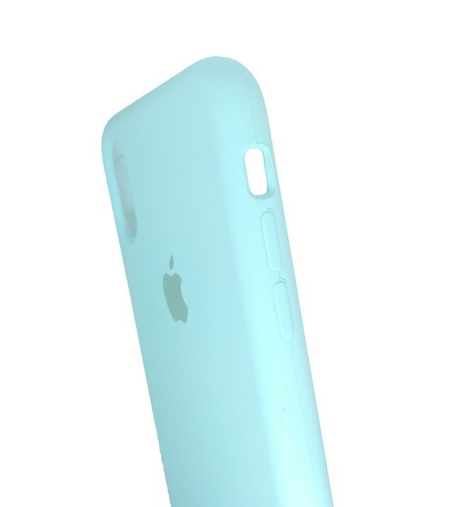 Чехол для Apple iPhone X / Xs силиконовый (закрытый низ) бирюзовый