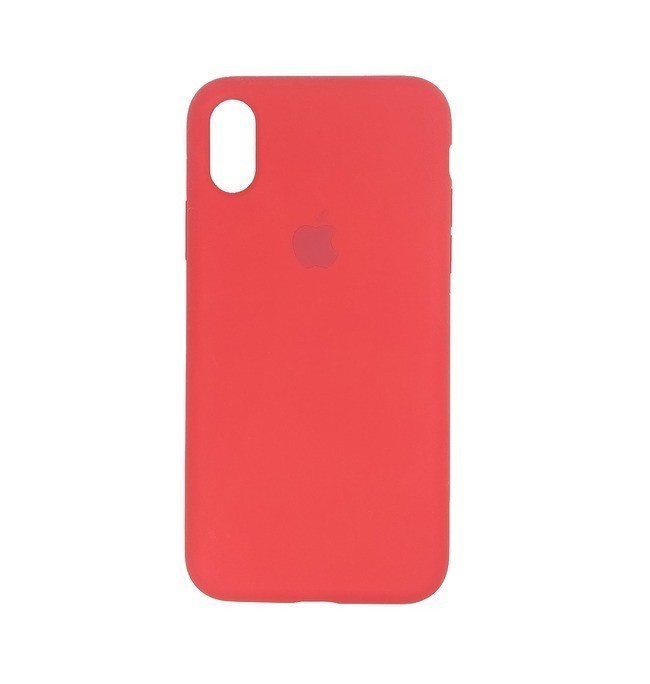 Чехол для Apple iPhone X / Xs силиконовый (закрытый низ) красный - фото