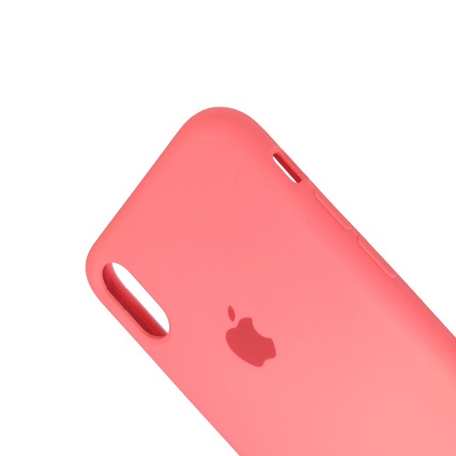 Чехол для Apple iPhone X / Xs силиконовый (закрытый низ) малиновый - фото4