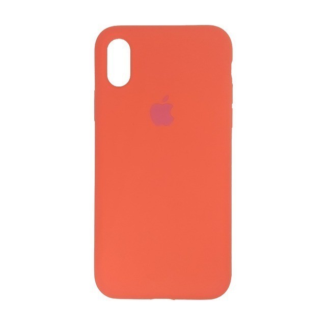 Чехол для Apple iPhone X / Xs силиконовый (закрытый низ) оранжевый - фото