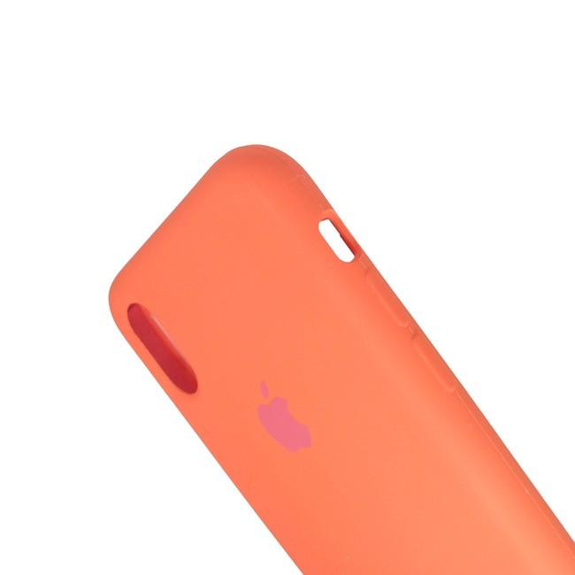 Чехол для Apple iPhone X / Xs силиконовый (закрытый низ) оранжевый - фото3