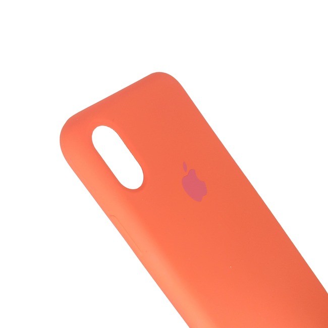 Чехол для Apple iPhone X / Xs силиконовый (закрытый низ) оранжевый - фото4