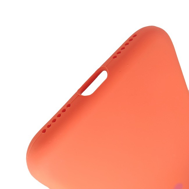 Чехол для Apple iPhone X / Xs силиконовый (закрытый низ) оранжевый - фото5