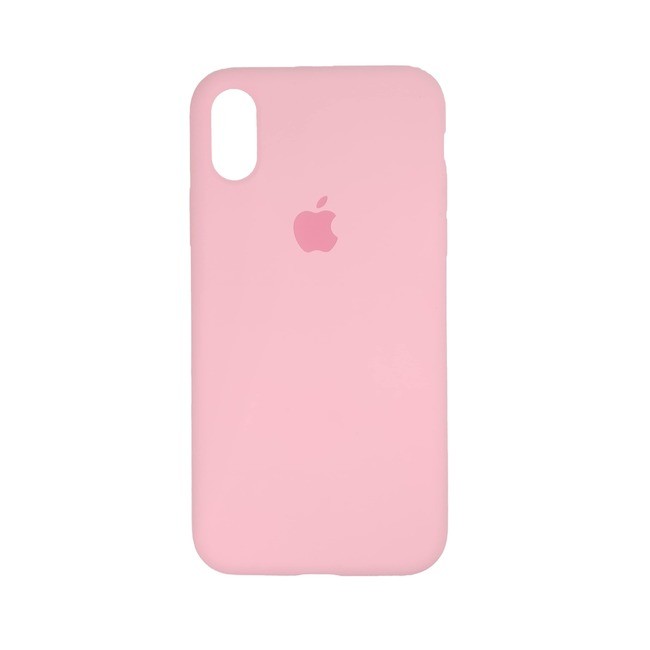 Чехол для Apple iPhone X / Xs силиконовый (закрытый низ) розовый - фото