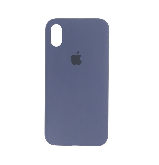Чехол для Apple iPhone X / Xs силиконовый (закрытый низ) темно - синий - фото