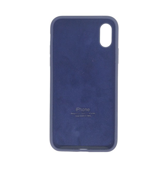 Чехол для Apple iPhone X / Xs силиконовый (закрытый низ) темно - синий - фото2