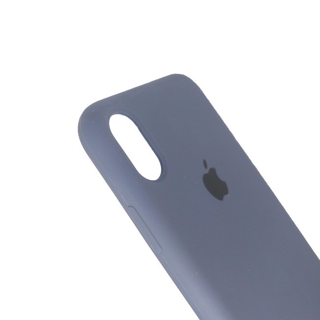 Чехол для Apple iPhone X / Xs силиконовый (закрытый низ) темно - синий