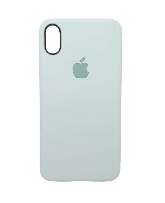 Чехол для Apple Iphone XS Max силиконовый Яблоко бирюзовый