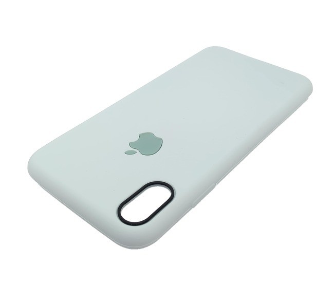 Чехол для Apple Iphone XS Max силиконовый Яблоко бирюзовый - фото2