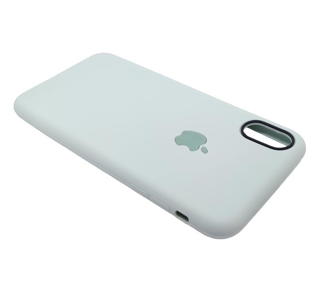 Чехол для Apple Iphone XS Max силиконовый Яблоко бирюзовый