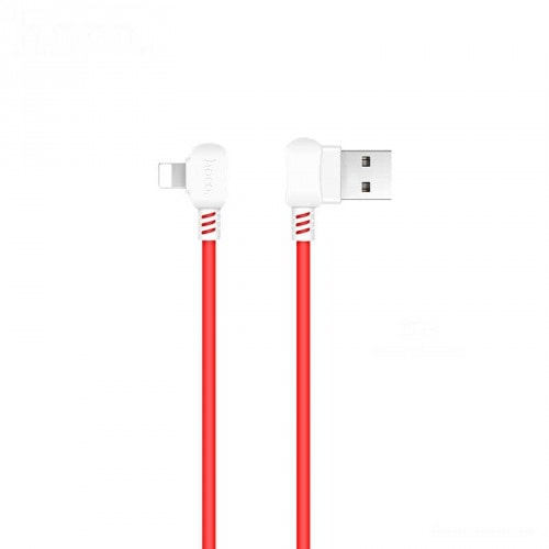 Кабель USB Lightning для Apple Hoco X19 1.2.метра 2.4A красно-белый - фото