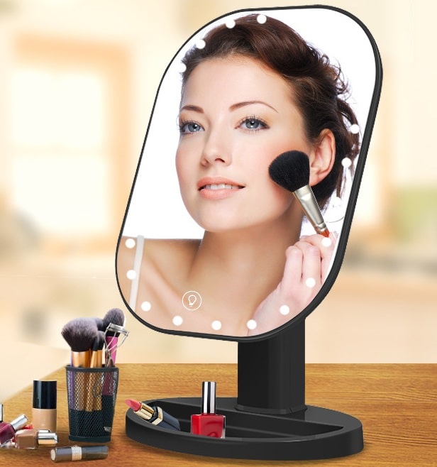 Настольное зеркало для макияжа с подсветкой ShineMirror TD-002 черного цвета - фото