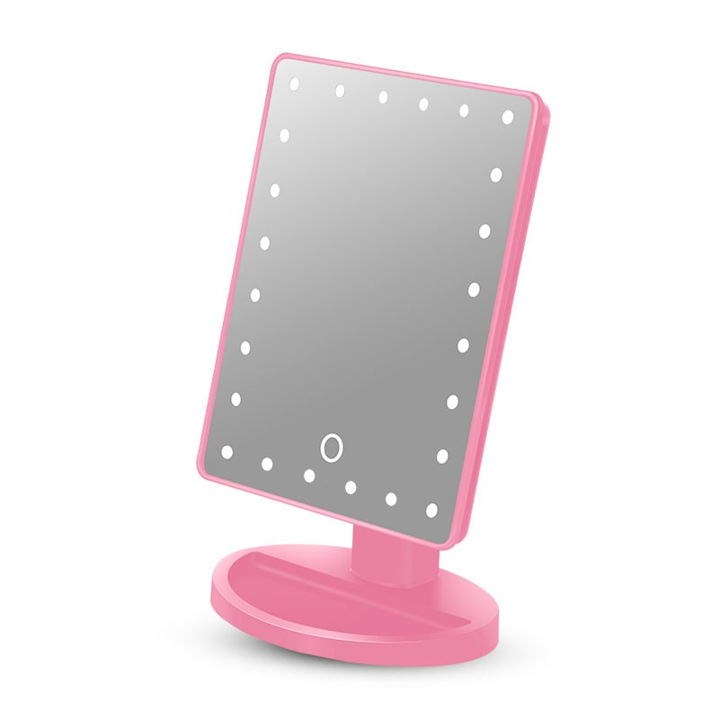 Настольное зеркало для макияжа с подсветкой ShineMirror TD-006 розового цвета - фото