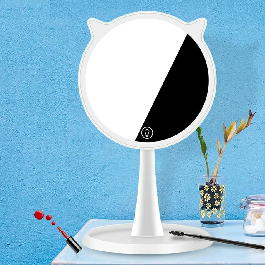 Настольное зеркало для макияжа с подсветкой ShineMirror TD-08 белого цвета - фото