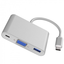 Переходник USB Type-C на VGA / USB 3.0 PD - фото