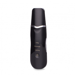 Скрабер ультразвуковой для чистки, лифтинга и тонизации кожи лица Ultrasonic Shovel B01 черного цвета - фото