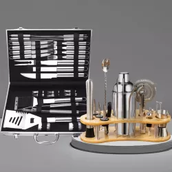Подарочный набор аксессуаров для бара и инструментов для гриля Amiro AGB-45 - фото