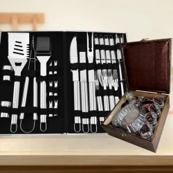 Подарочный набор аксессуаров для бара и инструментов для гриля Amiro AGB-32 - фото