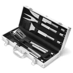 Набор Amiro Grill Set AGS-006 для барбекю/гриля/шашлыка из нержавеющей стали в чемодане (6 предметов) - фото