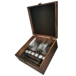 Подарочный набор для виски в деревянной шкатулке с камнями AmiroTrend ABW-306S - фото