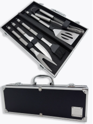 Набор Amiro Grill Set AGS-006 для барбекю/гриля/шашлыка из нержавеющей стали в чемодане (5 предметов) - фото