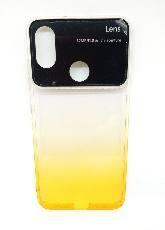 Чехол для Xiaomi Mi8 пластиковый Lens прозрачный желтый
