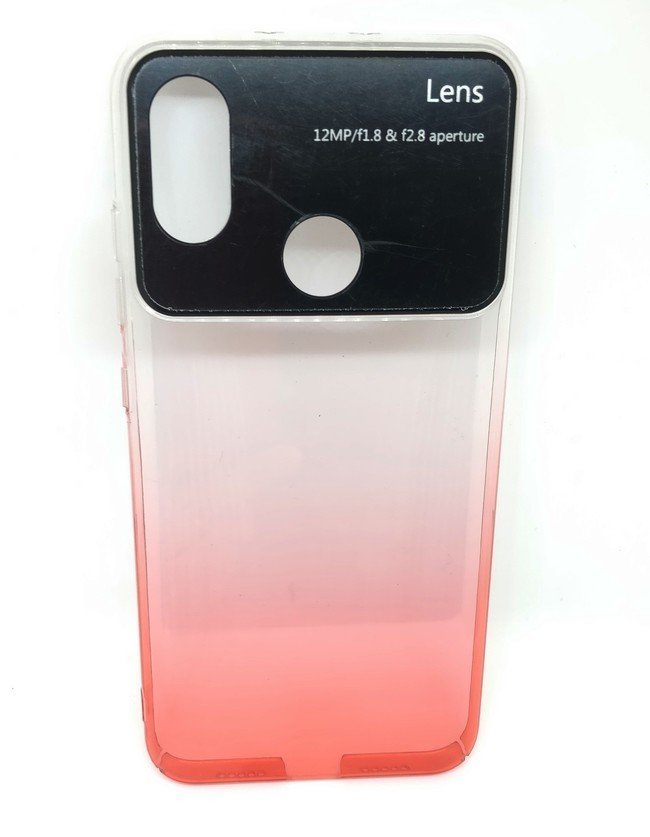 Чехол для Xiaomi Mi8 пластиковый Lens прозрачный красный - фото