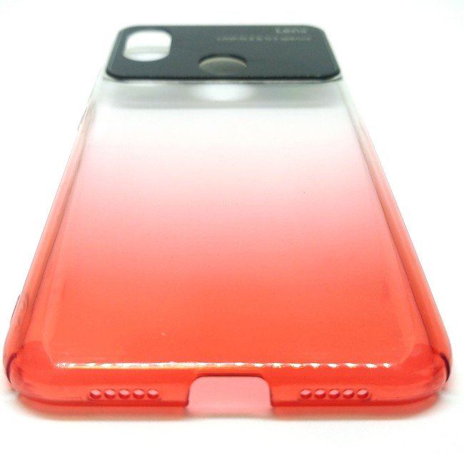 Чехол для Xiaomi Mi8 пластиковый Lens прозрачный красный