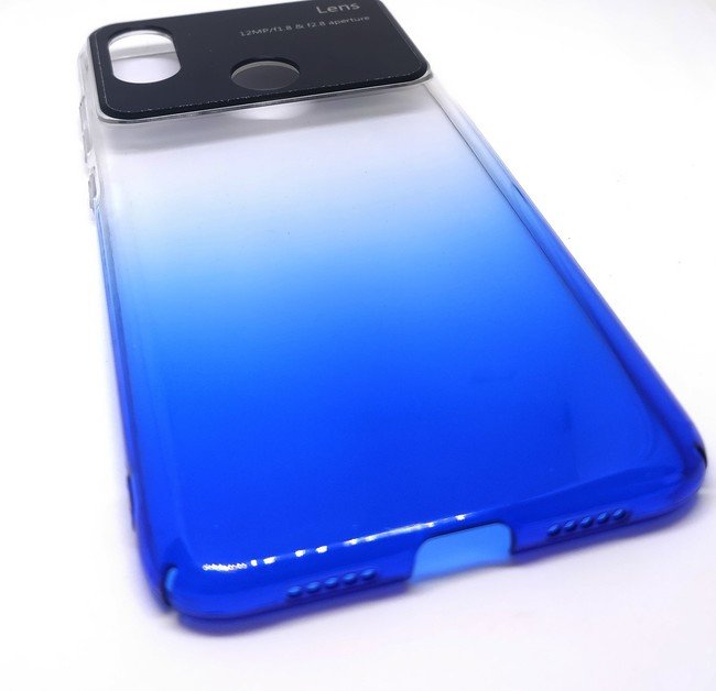 Чехол для Xiaomi Mi8 пластиковый Lens прозрачный синий