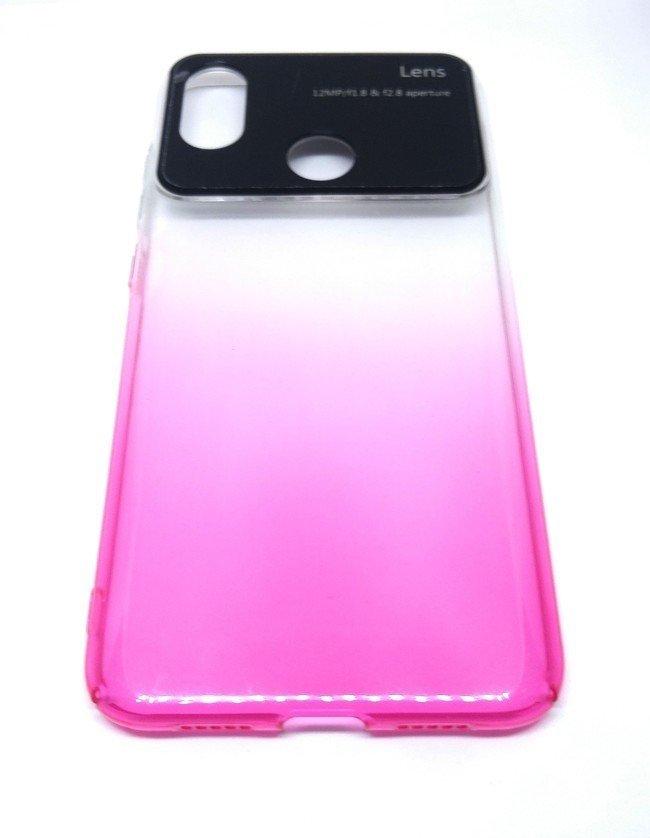 Чехол для Xiaomi Mi8 пластиковый Lens прозрачный розовый - фото