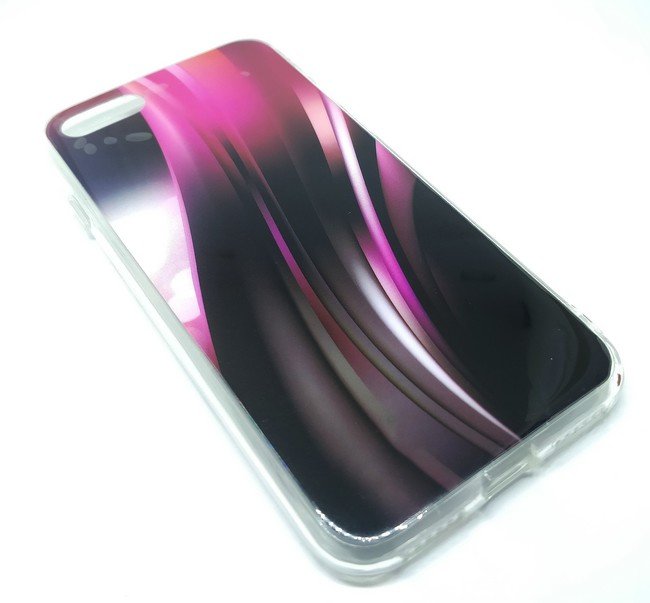 Чехол для Apple iPhone 7/8 гелевый Абстракция черно - розовый