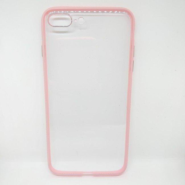 Чехол для Apple iPhone 8 Plus / 7 Plus гелевый цвет окантовки розовый - фото