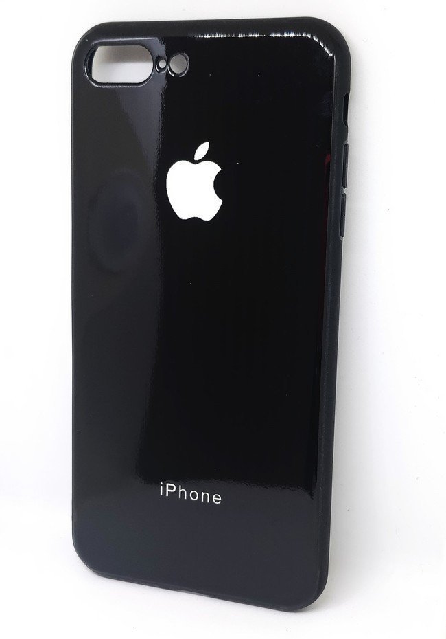 Чехол для Apple iPhone 8 Plus / 7 Plus гелевый с логотипом черный - фото
