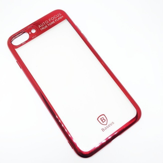Чехол для Apple iPhone 8 Plus/7 Plus гелевый Baseus с окантовкой красный - фото2