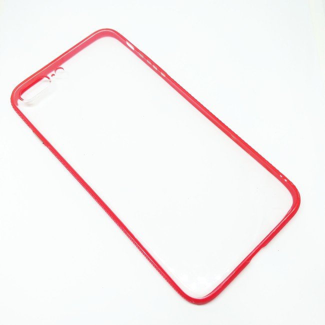 Чехол для Apple iPhone 8 Plus / 7 Plus гелевый цвет окантовки красный - фото