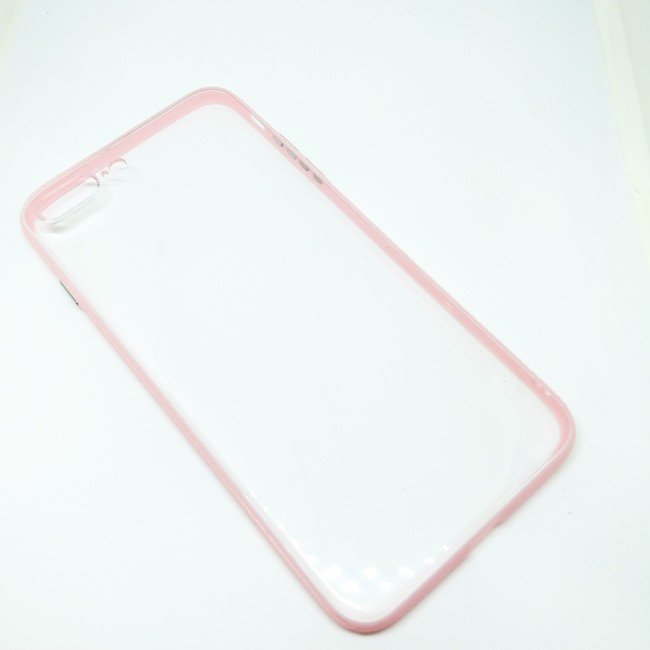 Чехол для Apple iPhone 8 Plus / 7 Plus гелевый цвет окантовки розовый - фото2