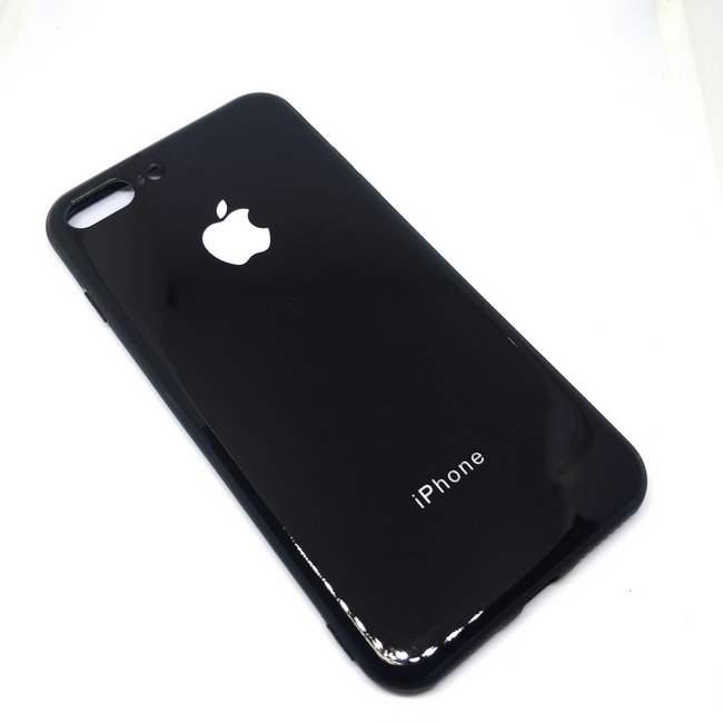 Чехол для Apple iPhone 8 Plus / 7 Plus гелевый с логотипом черный - фото2