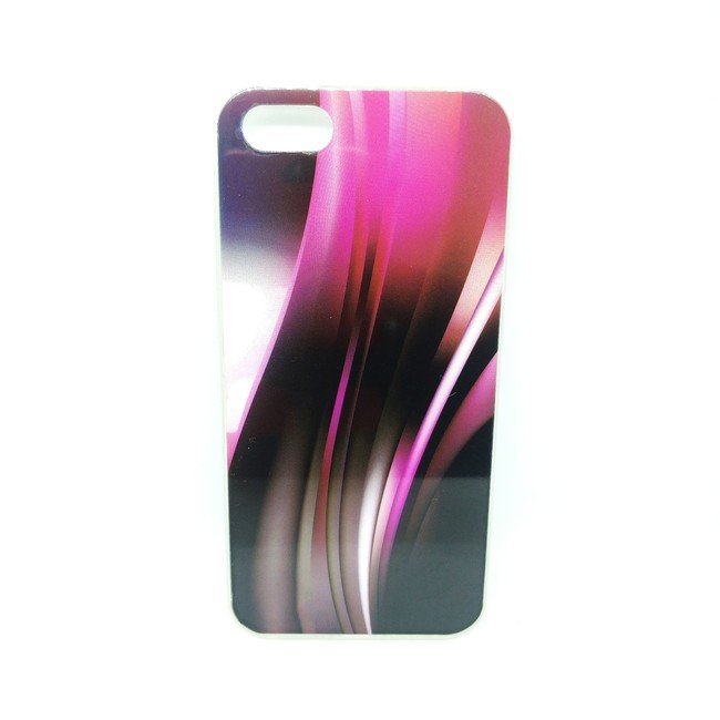 Чехол для Apple iPhone 5/5s/5se гелевый Абстракция черно - розовый