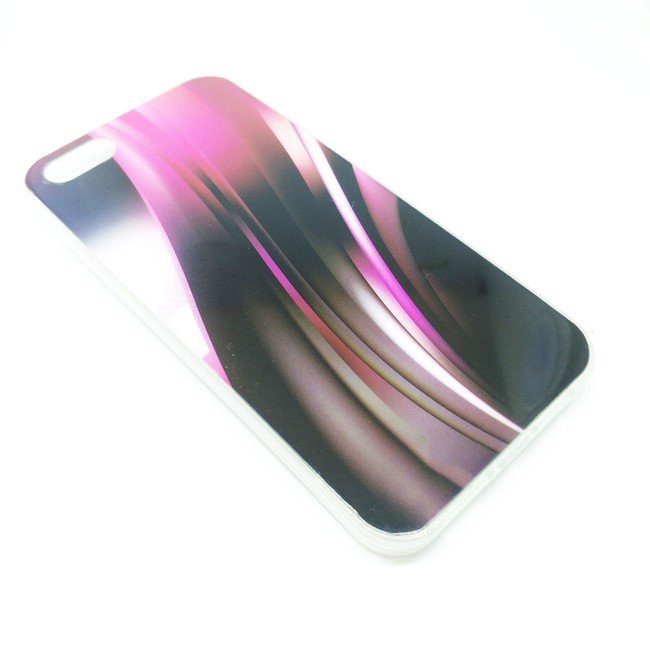 Чехол для Apple iPhone 5/5s/5se гелевый Абстракция черно - розовый