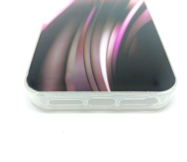 Чехол для Apple iPhone 5/5s/5se гелевый Абстракция черно - розовый - фото3