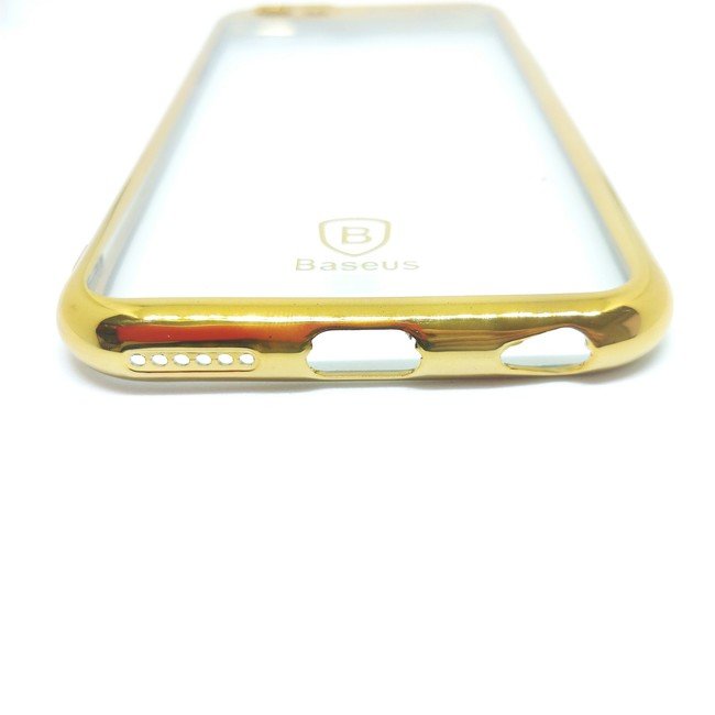 Чехол для Apple iPhone 6/6s гелевый Baseus с окантовкой золотистый - фото3