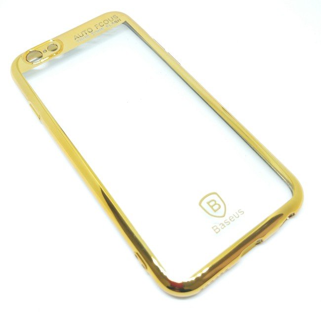 Чехол для Apple iPhone 6/6s гелевый Baseus с окантовкой золотистый