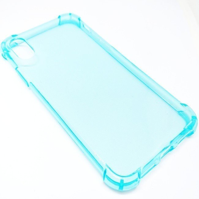 Чехол для Apple iPhone X / Xs гелевый противоударный BOOSTAR прозрачный голубой - фото